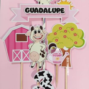 Topper de torta de La Vaca Lola Personalizado