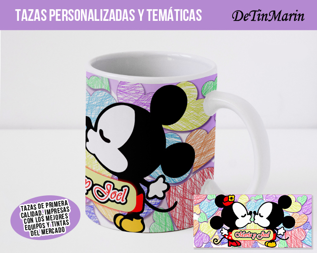 Taza personalizada Enamorados con nombres (Cod.0087)