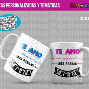 2 Tazas Regalo San Valentin "Te amo pero no es para tanto..." (Cod.0046)