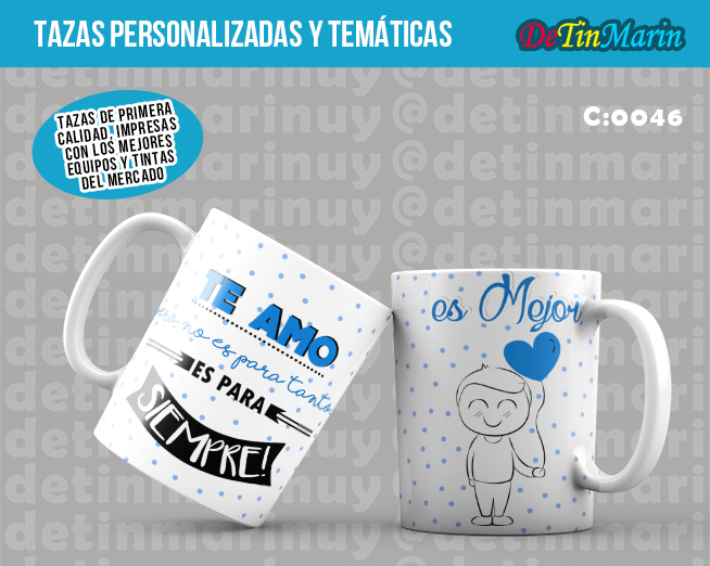 2 Tazas Regalo San Valentin "Te amo pero no es para tanto..." (Cod.0046) - Imagen 4