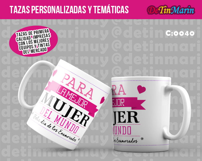 Taza "Mejor Mujer del Mundo" San Valentin (Cod.0039)