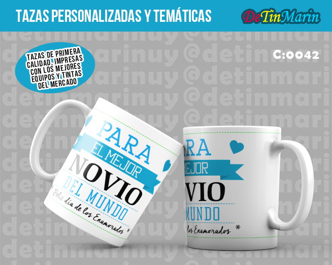 Taza "Mejor Novio del Mundo" San Valentin (Cod.0042)