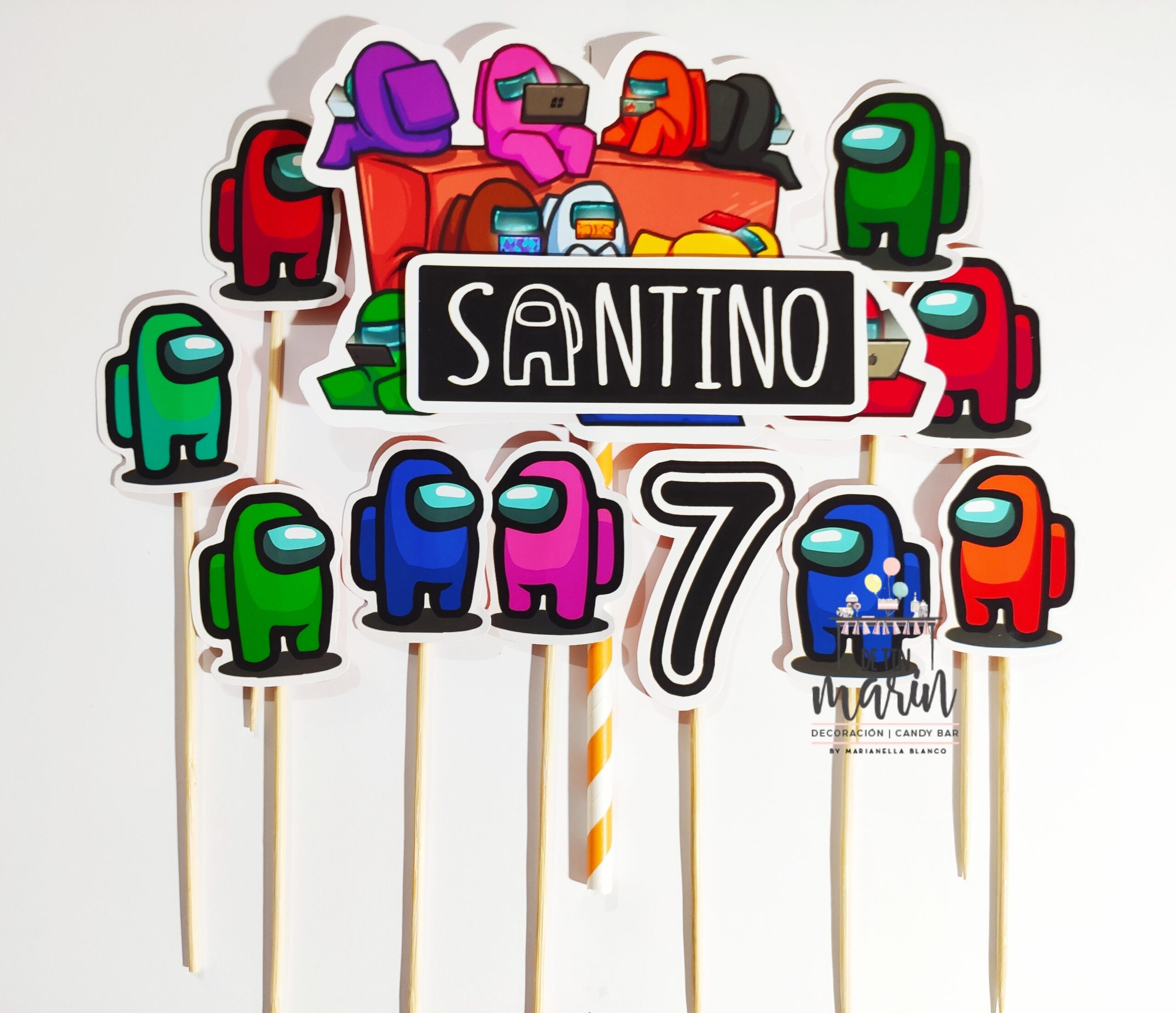 Topper de torta personalizado de Among Us - Imagen 2
