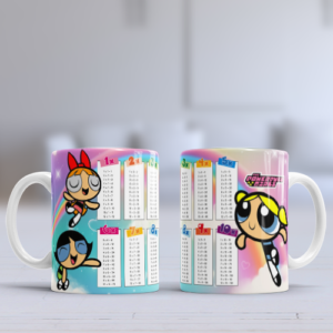Taza con Tablas de Multiplicar - Las chicas superpoderosas (0159)