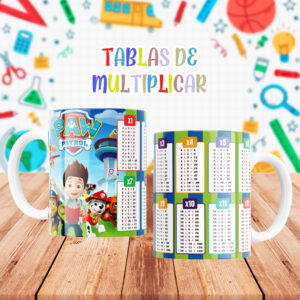 Taza con Tablas de Multiplicar - Paw Patrol (0139)