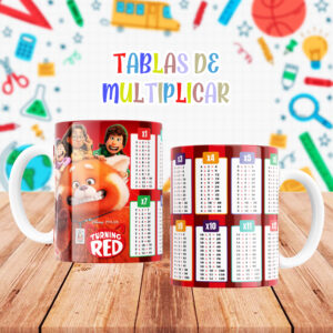 Taza con Tablas de Multiplicar - Turning Red (0145)
