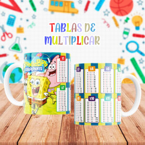 Taza con Tablas de Multiplicar - Bob Esponja (cod-0125)