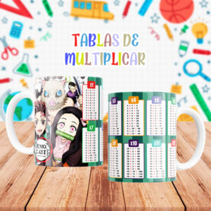 Taza con Tablas de Multiplicar - Demon Slayer (0128)