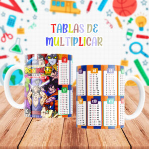 Taza con Tablas de Multiplicar - Dragon Ball (0129)