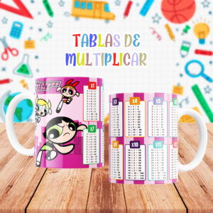 Taza con Tablas de Multiplicar - Las Chicas Superpoderosas (cod-0126)