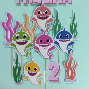 Topper de torta personalizado de Baby Shark