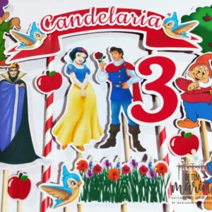 Topper de torta personalizado de Blancanieves
