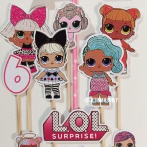Topper de torta personalizado de Lol Dolls