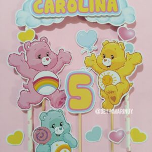 Topper de torta personalizado de Los ositos cariñositos