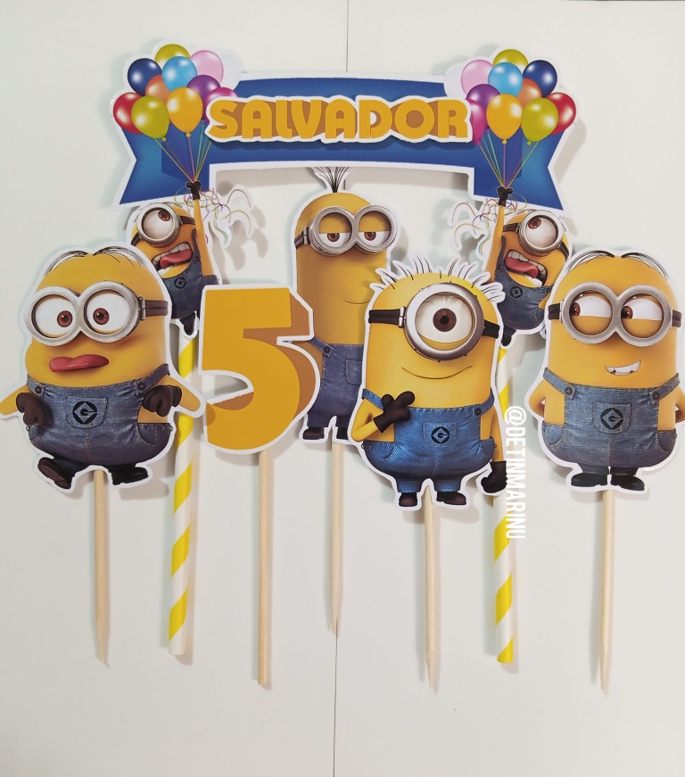 Topper de torta personalizado de Los Minions