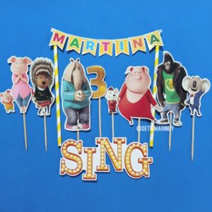 Topper de torta personalizado de Sing