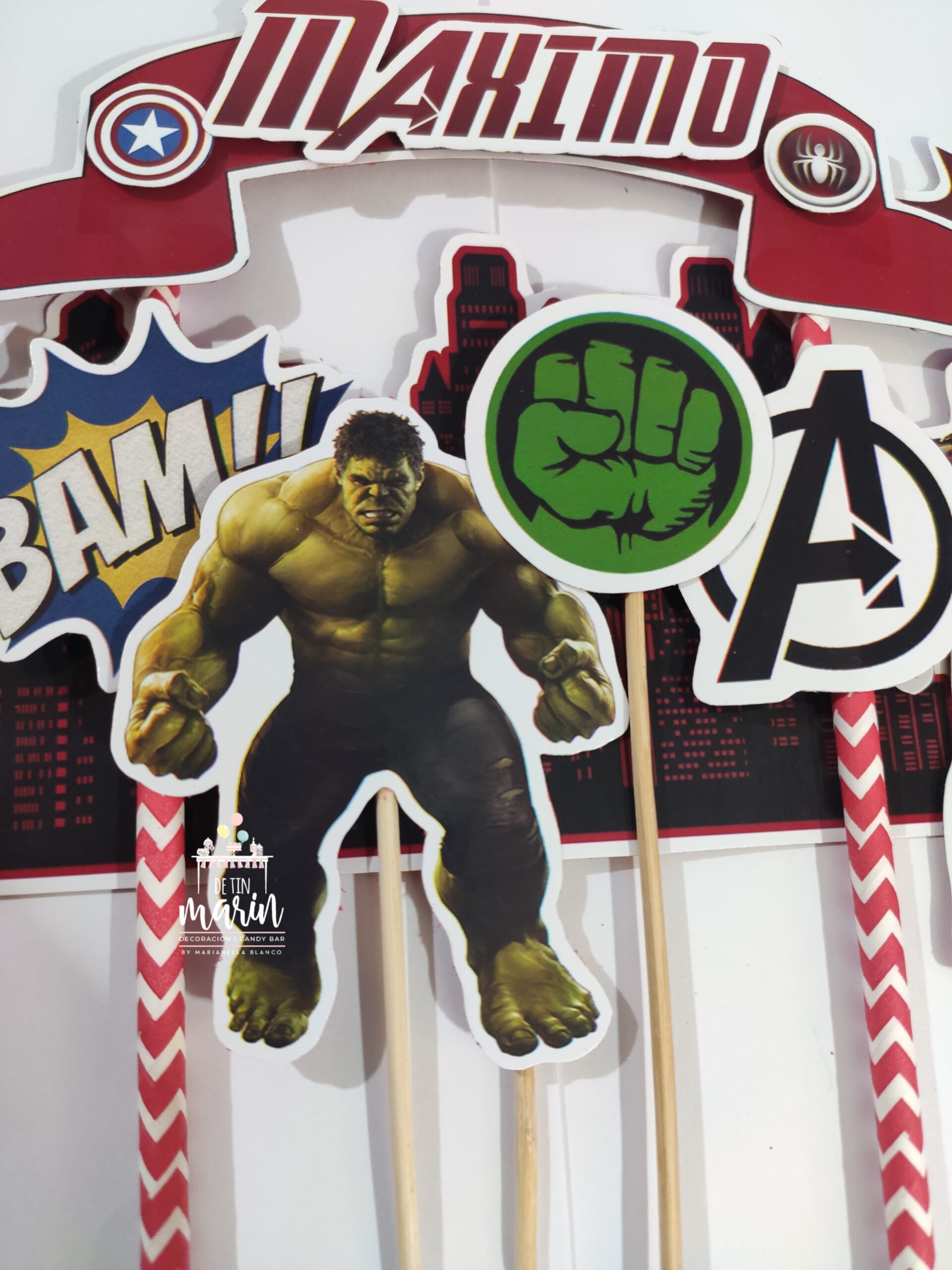 Topper de torta personalizado de Avengers