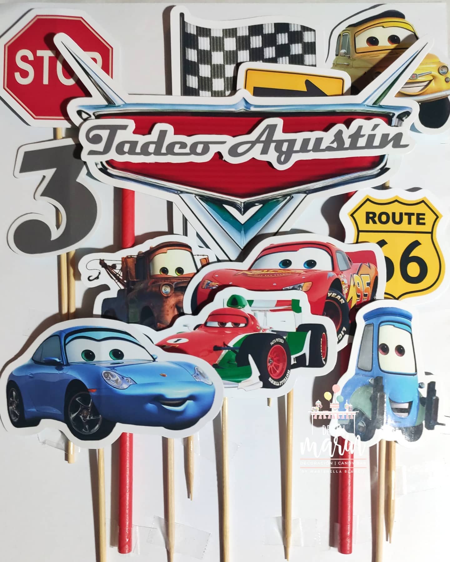 Topper de torta personalizado de Cars - Imagen 2