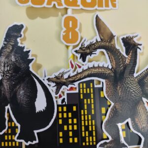 Topper de torta personalizado de Godzilla vs King Ghidorah