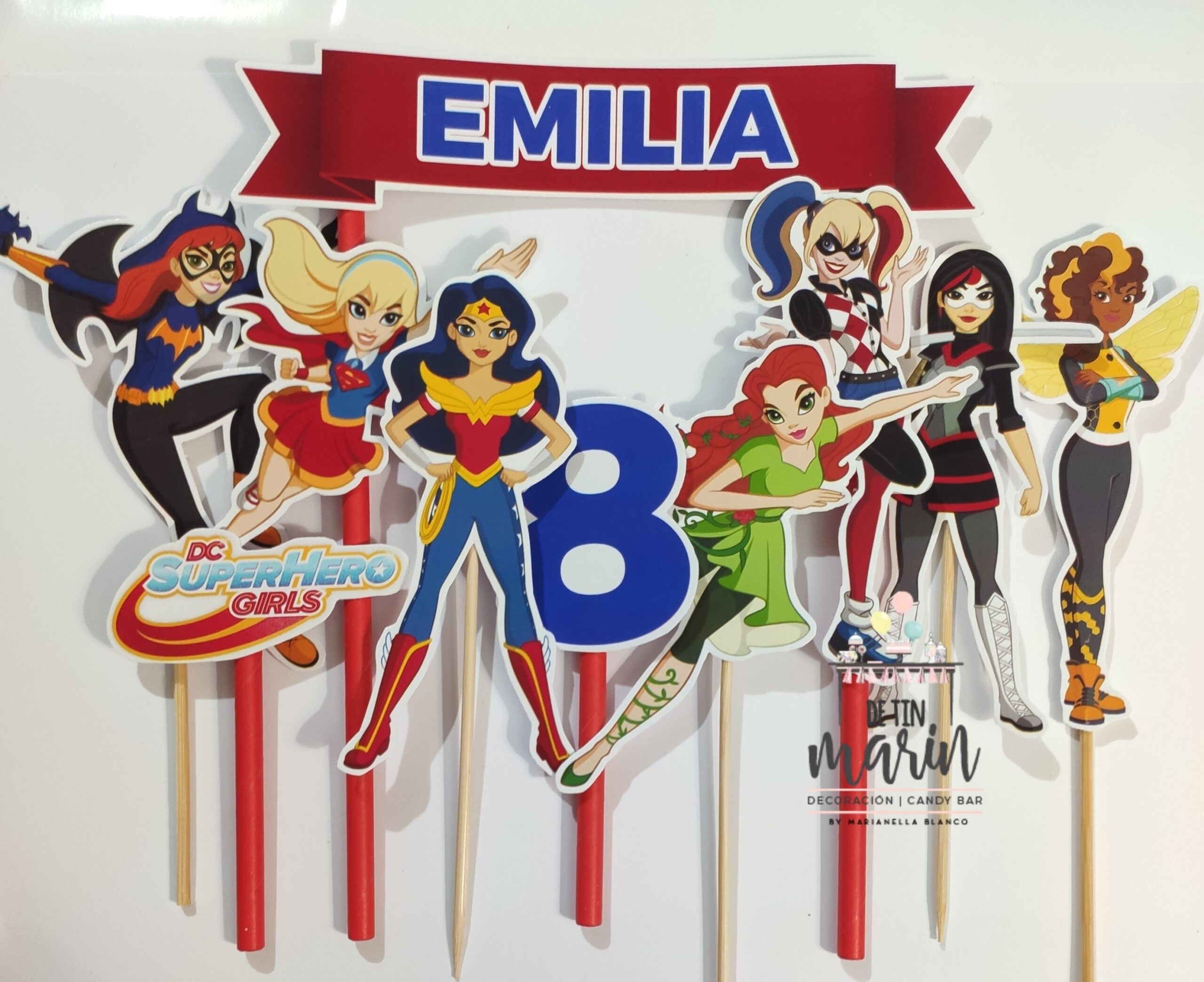 Topper de torta personalizado de Super Hero Girl