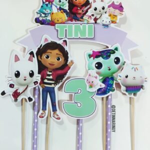 Topper de torta personalizado de La Casa de Muñecas de Gabby