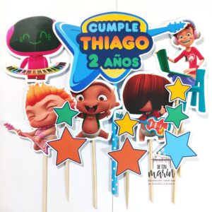 Topper de torta personalizado de Mini Beat Power Rockers