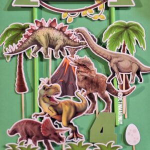 Topper de torta de dinosaurios personalizado De Tin Marin