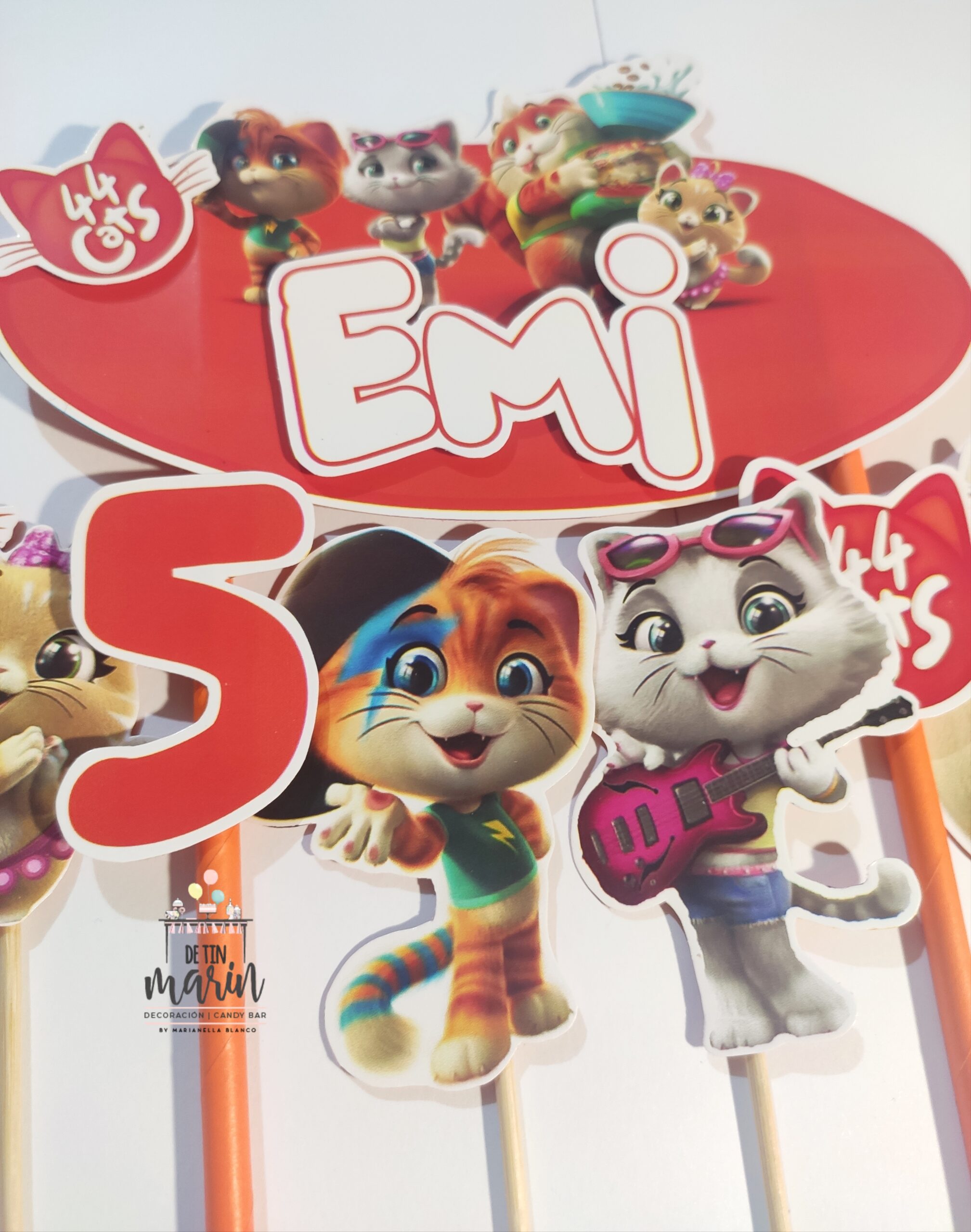Topper de torta personalizado de 44 Gatos - Imagen 4