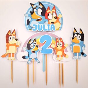 Topper de torta personalizado de Bluey
