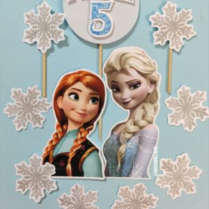 Topper de torta personalizado de Elsa y Ana de Frozen