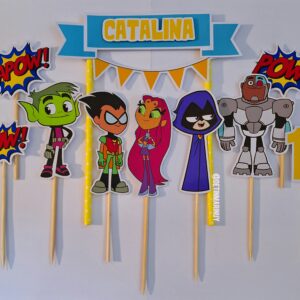 Topper de torta personalizado de Los Jovenes Titanes