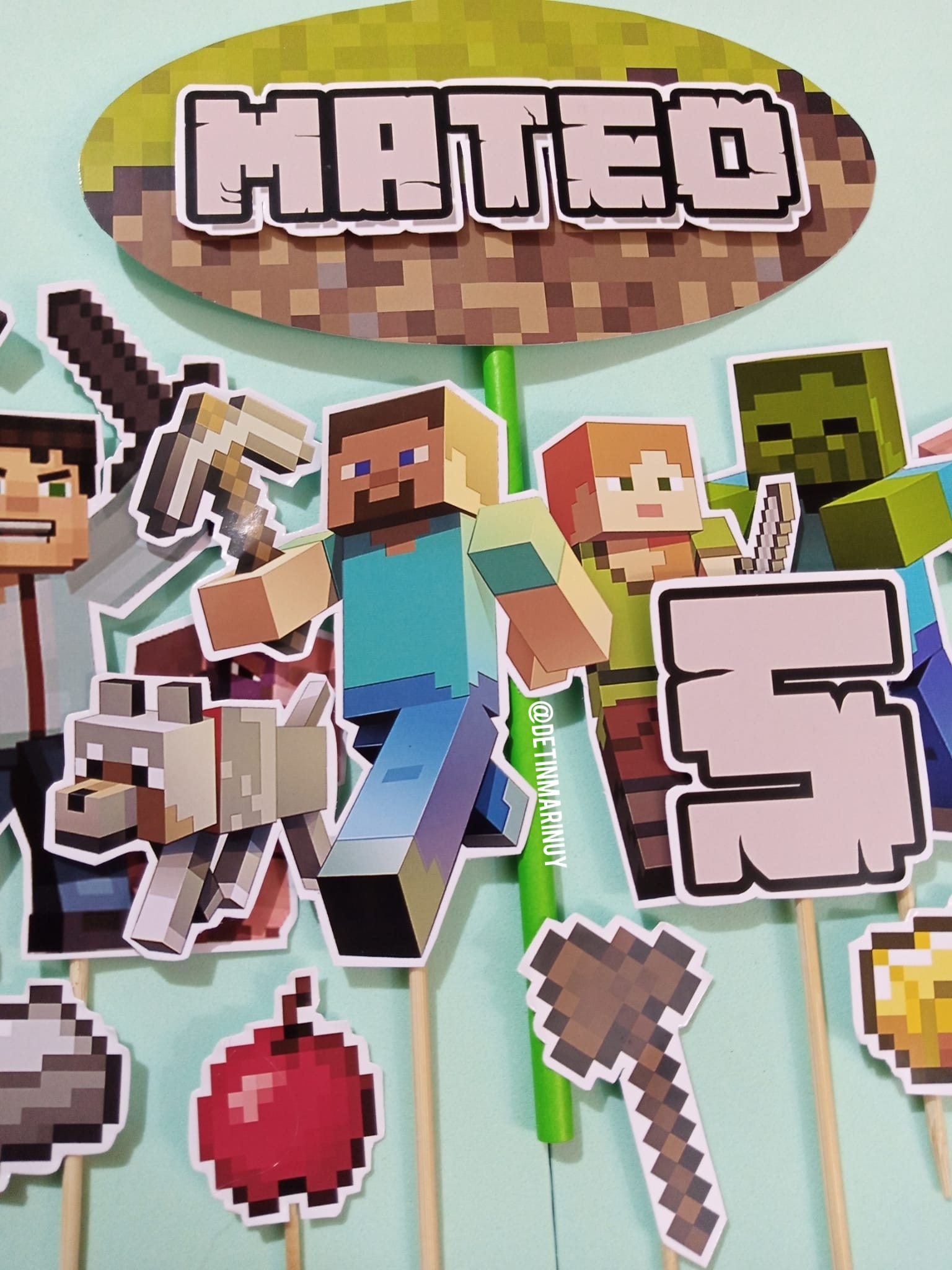 Topper de torta personalizado de Minecraft - Imagen 3