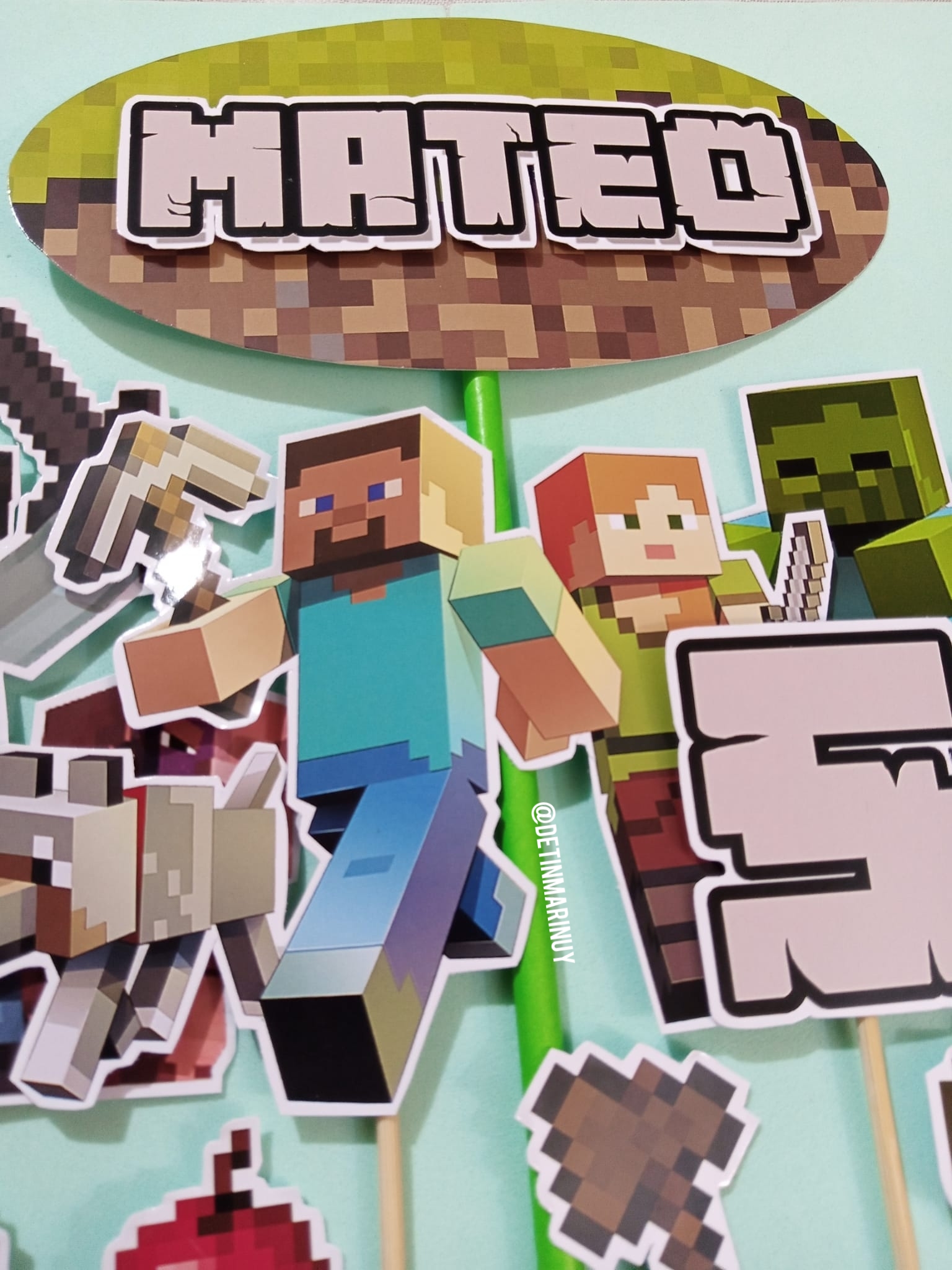Topper de torta personalizado de Minecraft - Imagen 2