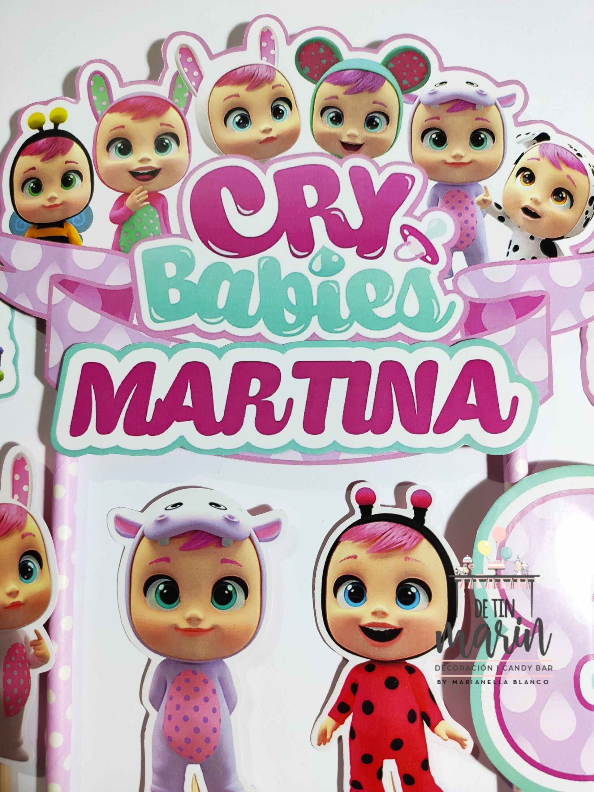 Topper de torta personalizado de Bebés Llorones - Imagen 6