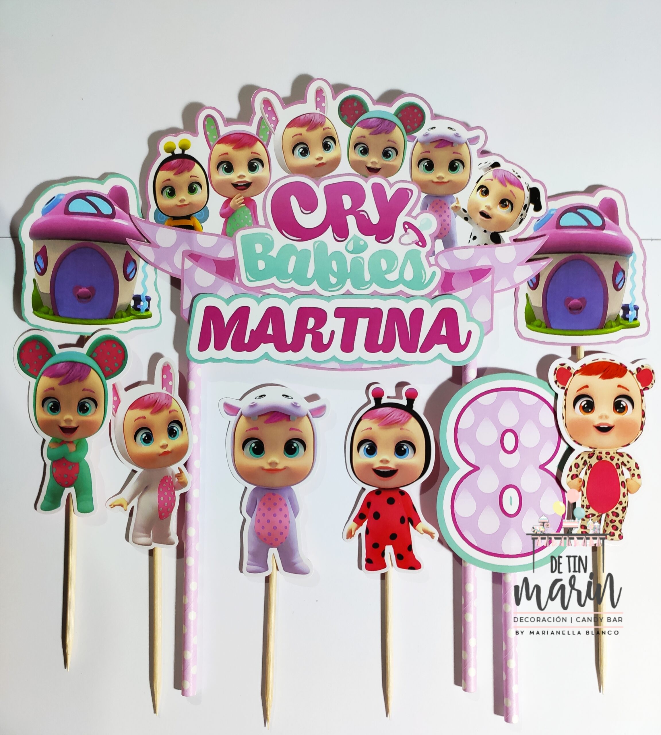 Topper de torta personalizado de Bebés Llorones - Imagen 2