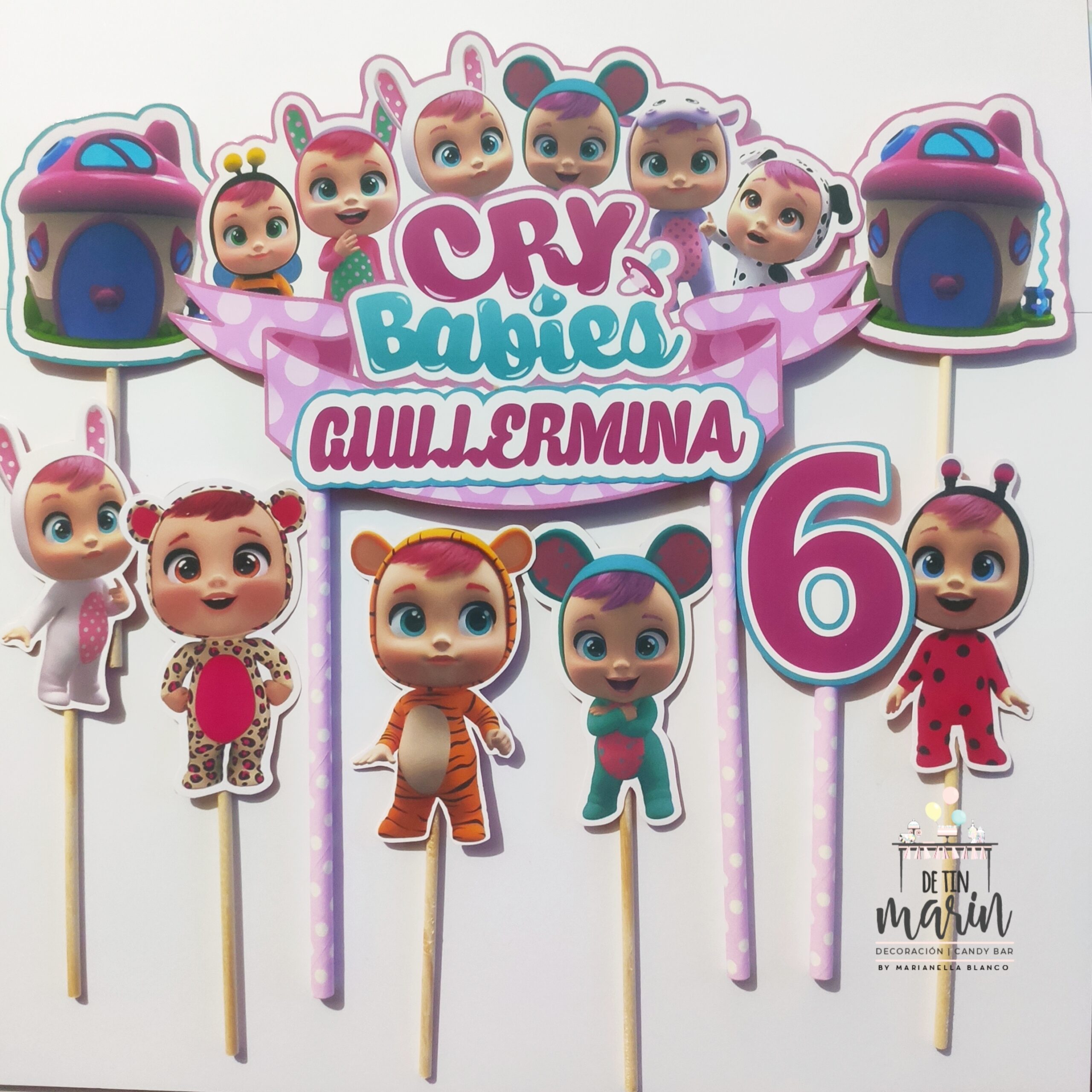 Topper de torta personalizado de Bebés Llorones - Imagen 3