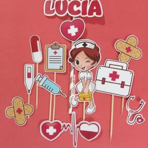 Topper de torta personalizado de Enfermera