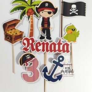 Topper de torta personalizado de Piratas