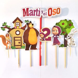 Topper de torta personalizado de Masha y el Oso