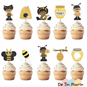 Topper de cupcakes Abejitas1