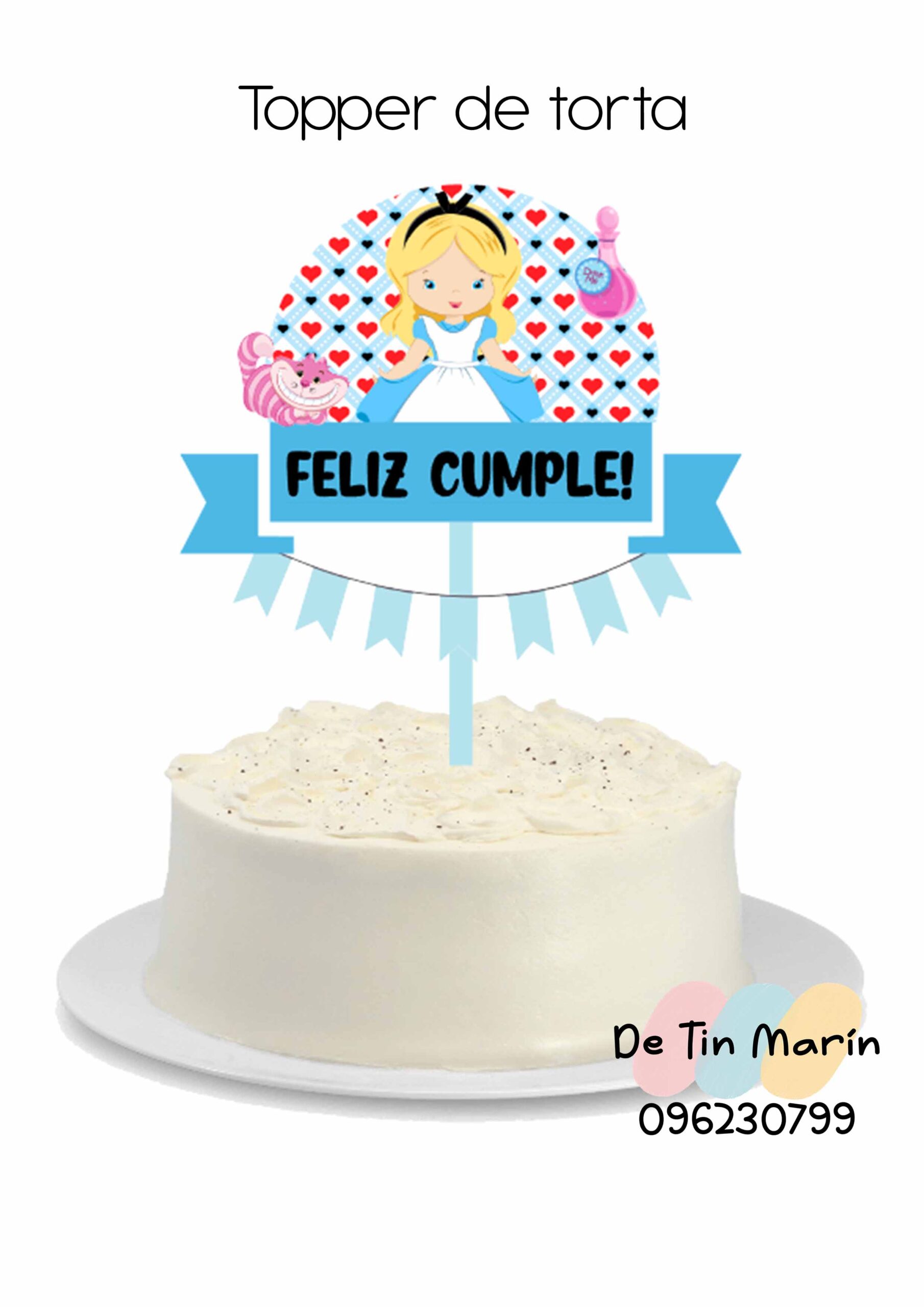 Toppers de torta de Alicia en el Pais de las Maravillas