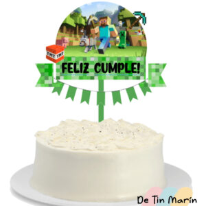 Topper de torta personalizado de Minecraft