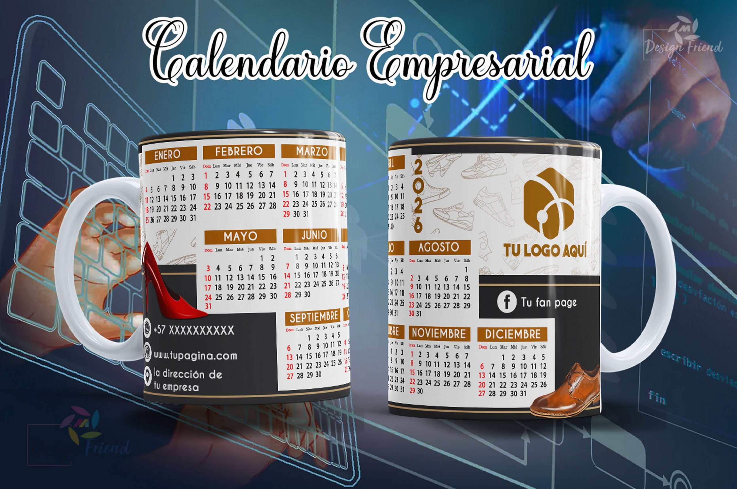 Tazas con calendarios 2026 personalizadas - Imagen 4