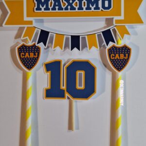 Topper de torta de Boca Juniors personalizado