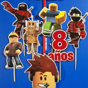 Topper de torta personalizado de Roblox