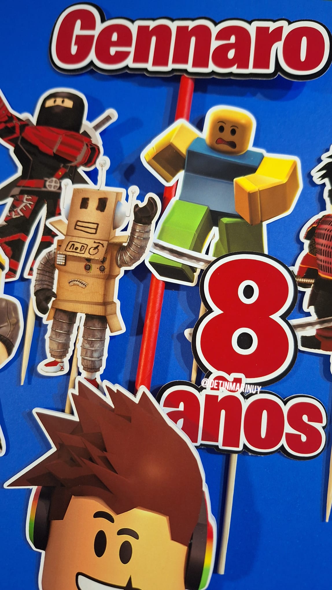 Topper de torta personalizado de Roblox