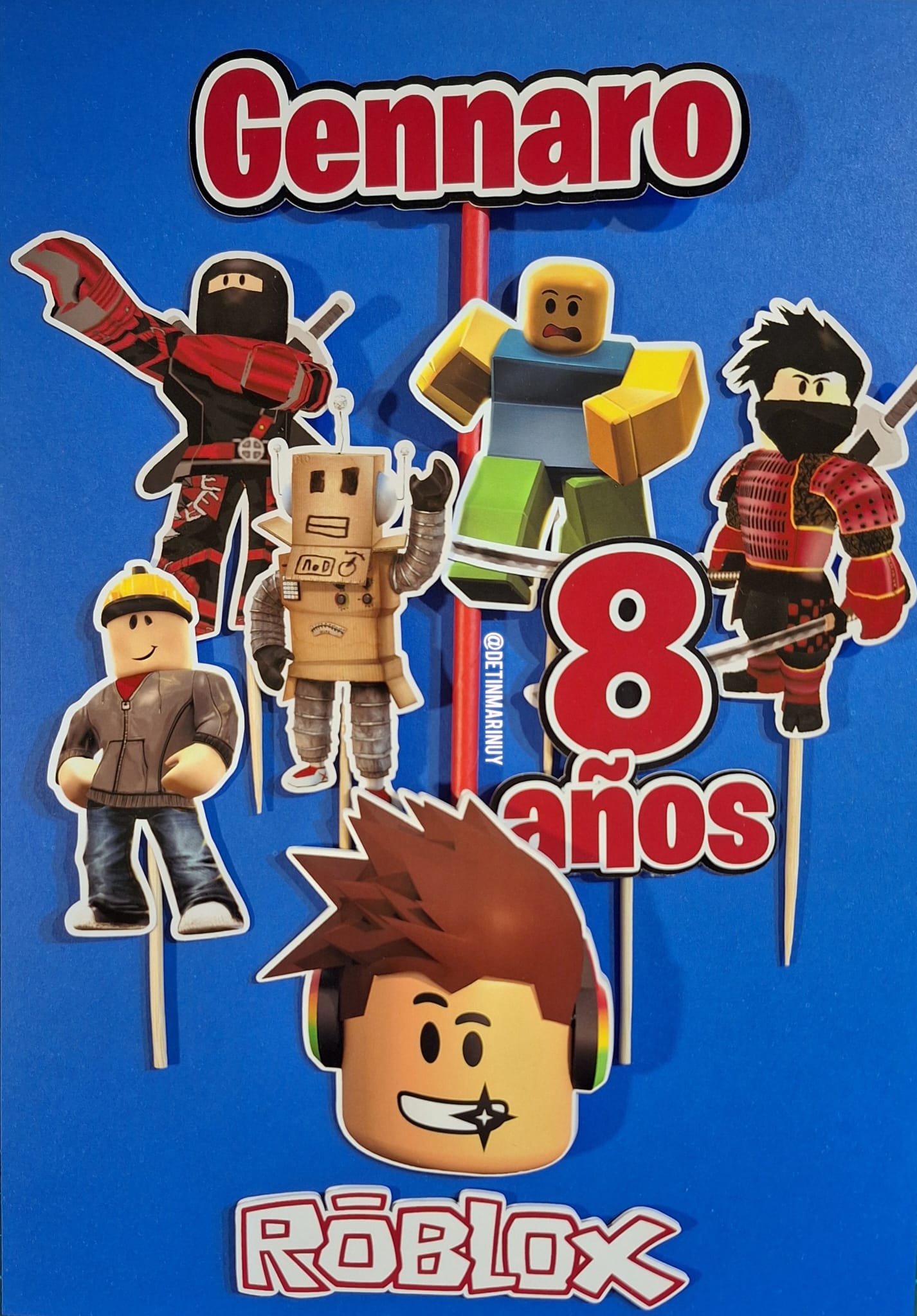 Topper de torta personalizado de Roblox