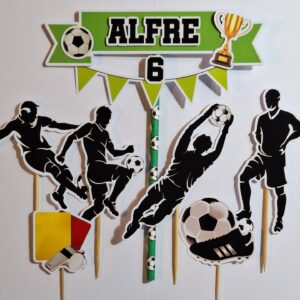 Topper de torta temática fútbol personalizado