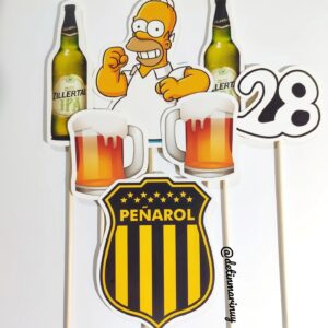 Topper de torta de Homero Simpson y Peñarol