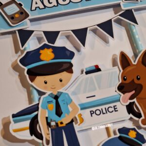 Topper para torta personalizado - Temática Policías